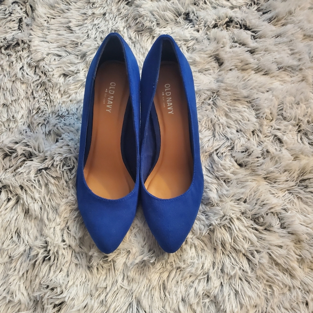 Blue kitten heels size 8
